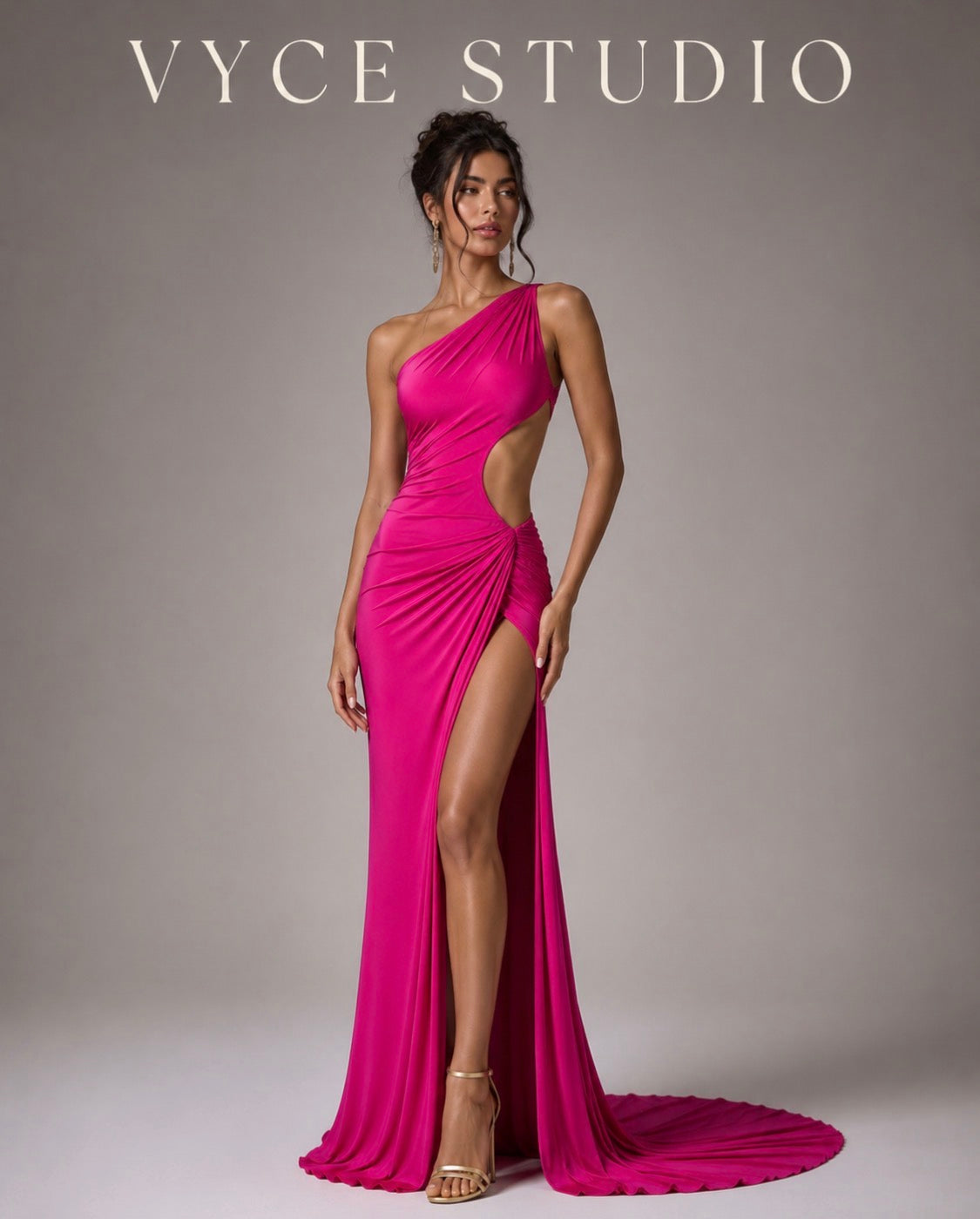 The Fuchsia Siren Cutout Gown