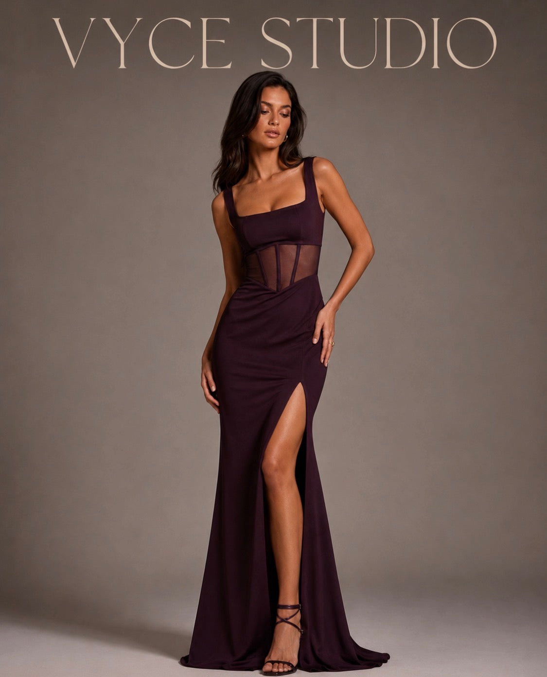 The Amara Plum Corset Gown